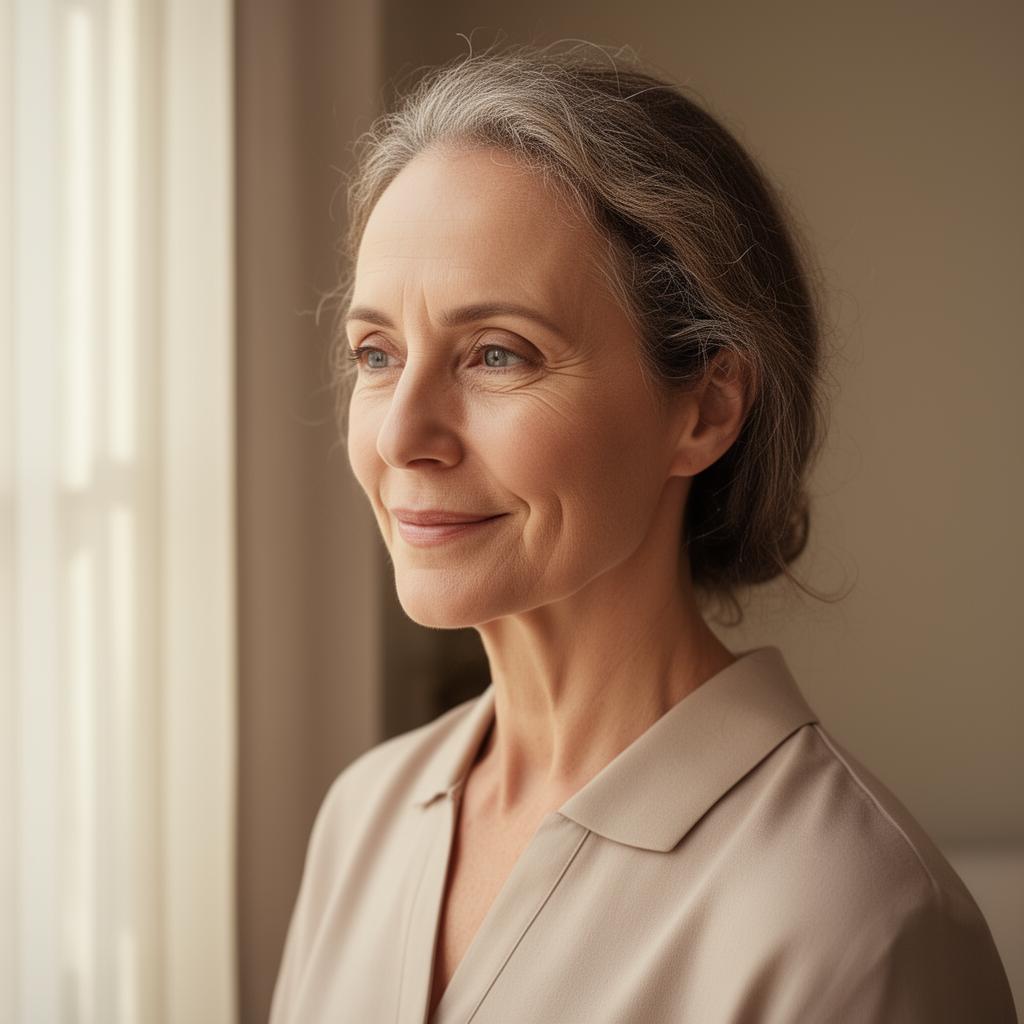 Donna che si guarda i capelli pensando al diradamento e all'alopecia femminile